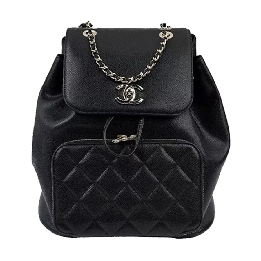 Balo Chanel Backpack Grained Calfskin & Gold Màu Đen