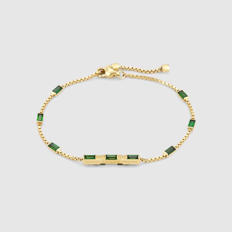 VÒNG TAY GUCCI LINK TO LOVE BAGUETTE TOURMALINE